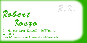 robert koszo business card